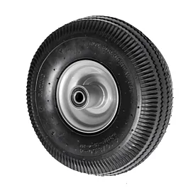 Black Puncture Proof Tyred Wheels with Metal Centres