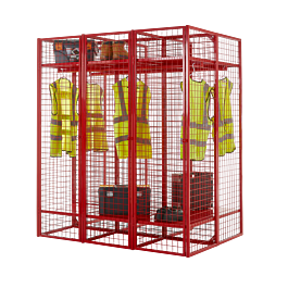 Wire Mesh Storage Compartments - Double Sided Unit with Doors - WML05Z/RD