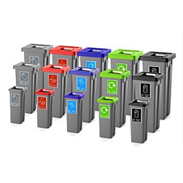 Recycling Bins with Coloured Lids