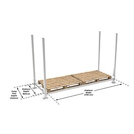 Mammoth Racking Heavy Duty Storage Solution - 1200mm Post - 2700 x 900 Platform