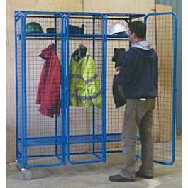 Wire Mesh Storage Compartments - Mobile Unit with Padlockable Doors
